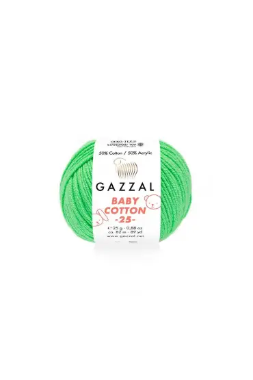 Gazzal Baby Cotton 25 El Örgü İpi Yaz Yeşili 3466