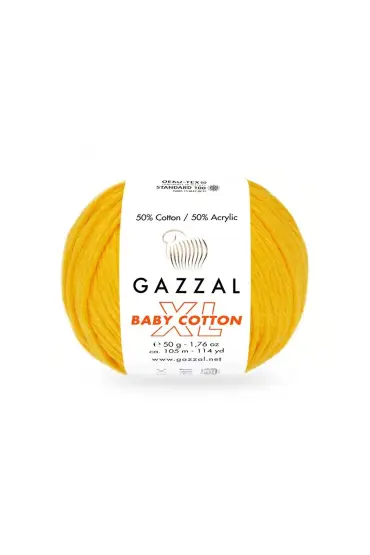 Gazzal Baby Cotton XL El Örgü İpi Limon 3417