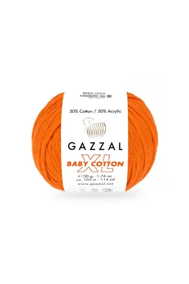 Gazzal Baby Cotton XL El Örgü İpi Canlı Turuncu 3419