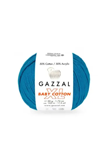 Gazzal Baby Cotton XL El Örgü İpi Canlı Mavi 3428