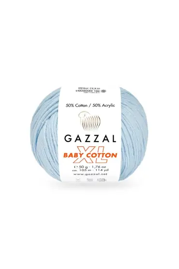 Gazzal Baby Cotton XL El Örgü İpi Bebe Mavi 3429