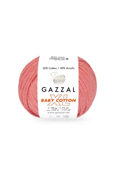 Gazzal Baby Cotton XL El Örgü İpi Şeftali 3435