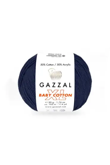 Gazzal Baby Cotton XL El Örgü İpi Lacivert 3438