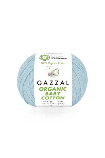 Gazzal Organic Baby Cotton El Örgü İpi Kristal Mavi 423