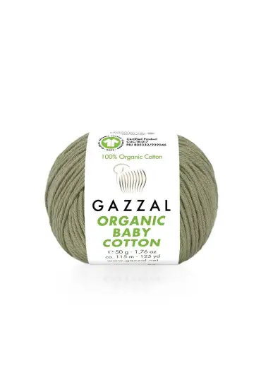 Gazzal Organic Baby Cotton El Örgü İpi Küf Yeşili 431