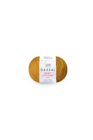 Gazzal Baby Cotton 25 El Örgü İpi Maden Sarısı 3447