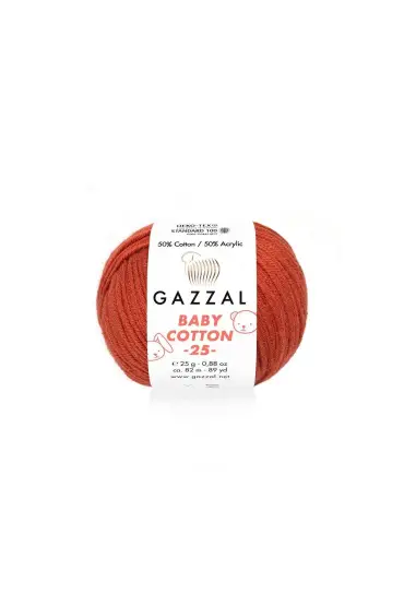 Gazzal Baby Cotton 25 El Örgü İpi Tarçın 3453