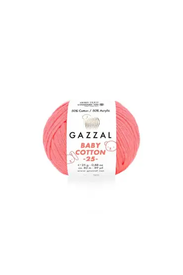 Gazzal Baby Cotton 25 El Örgü İpi Şeker Pembe 3460