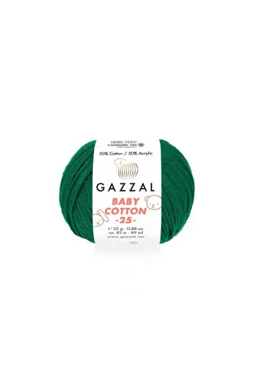 Gazzal Baby Cotton 25 El Örgü İpi Yaprak Yeşil 3467