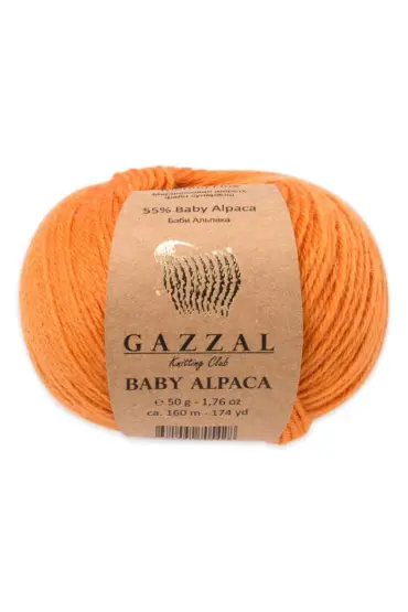 Gazzal Baby Alpaca El Örgü İpi 50 gr | Turuncu 46008