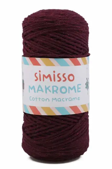 Pamuklu Makrome İpi 250 Metre 2 mm | Bordo