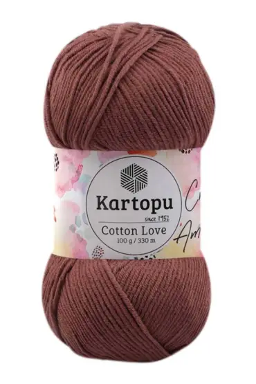 Kartopu Cotton Love El Örgü İpi  | Kahverengi K839