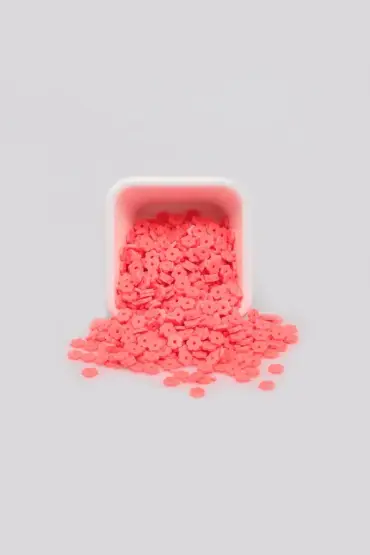 Çiçek Hamur Fimo Boncuk 4 mm | Neon Pembe