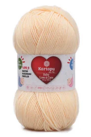 Kartopu Baby Love & Care  El Örgü İpi  | Açık Sarı K356