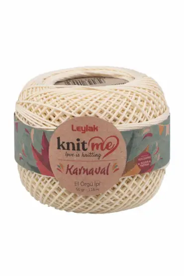 Knit me Karnaval El Örgü İpi Ekru 00002 50 gr.