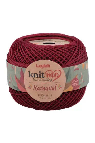 Knit me Karnaval El Örgü İpi Açık Bordo 00022 50 gr.