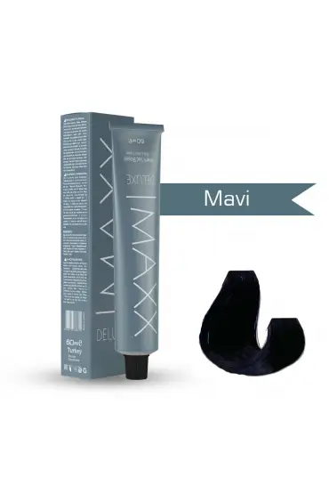 Maxx Deluxe Tüp Boya Mavi 60 ml  x 2 Adet + Sıvı Oksidan 2 Adet