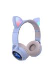Karler Bass JR-028 RGB Işıklı Kablosuz Kedi Kulaklık - Lila