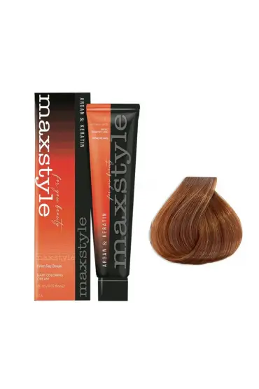 Maxstyle Argan Keratin Saç Boyası 7.34 Karamel + Sıvı oksidan