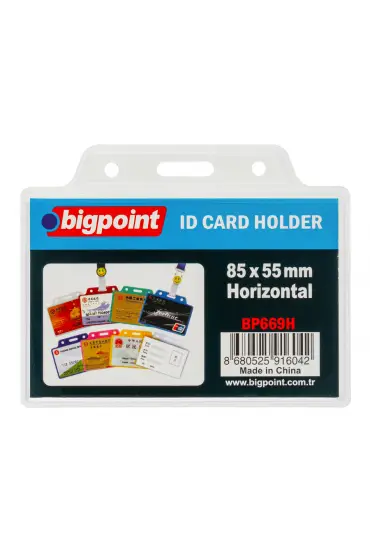 Bigpoint Kart Poşeti Yatay Şeffaf 85x55mm 10'lu Poşet