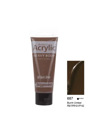 Bigpoint Akrilik Boya 75 ml Burnt Umber 687