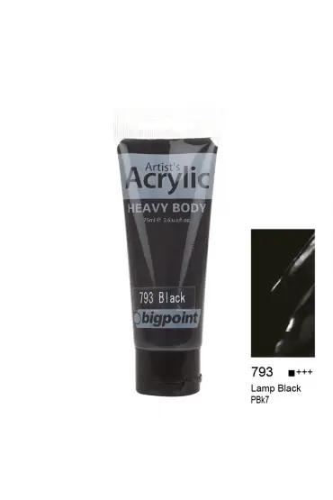 Bigpoint Akrilik Boya 75 ml Lamp Black 793