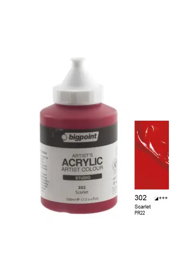 Bigpoint Akrilik Boya 500 ml Scarlet 302