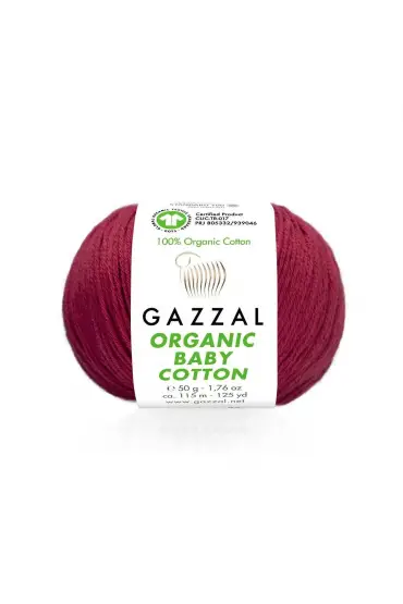 Gazzal Organic Baby Cotton El Örgü İpi Koyu Kırmızı 429